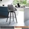 Armen Living Baylor 30" Gray Faux Leather and Black Wood Swivel Bar Stool LCBABABLGR30 - alternate 5